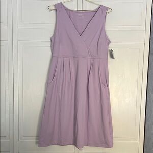 Eddie Bauer Lilac Sleeveless V-Neck Midi Dress